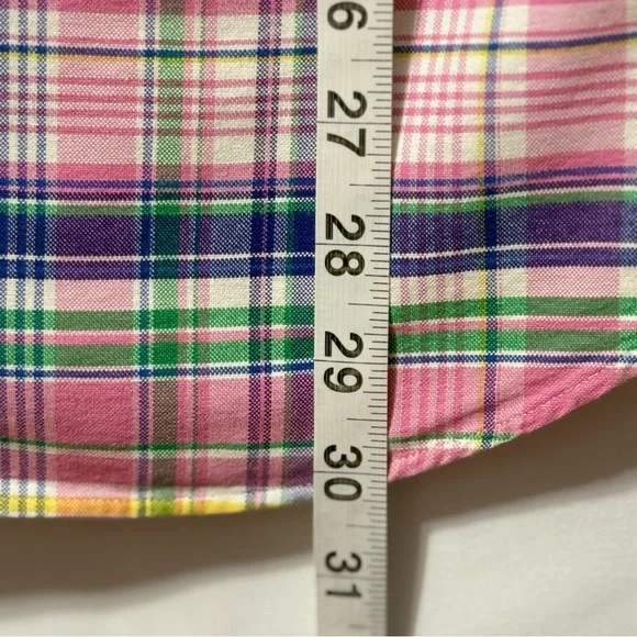 Ralph Lauren Vibrant Pink Plaid Men's Casual Short Sleeve Size S Shirt Excellent - Picture 7 of 10